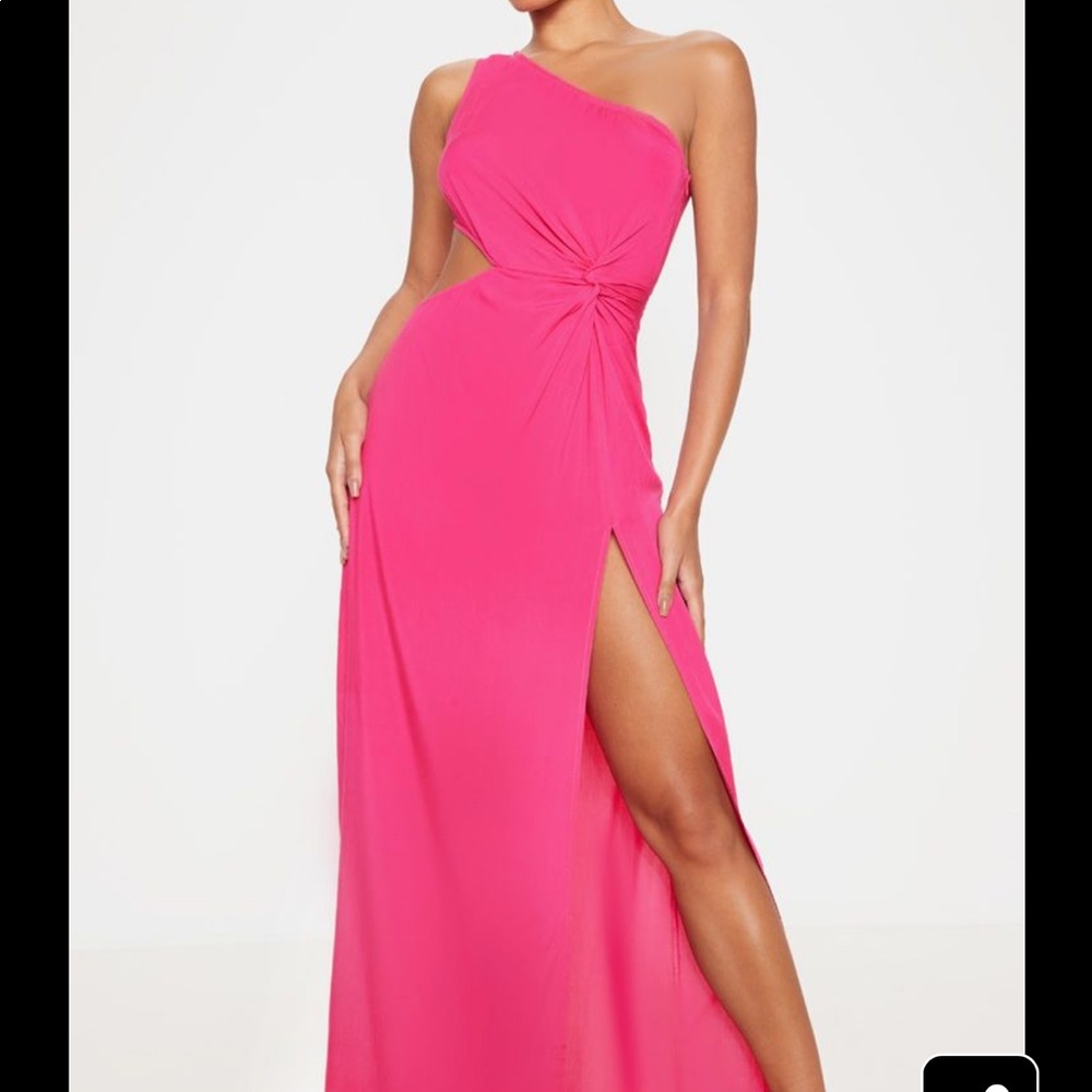 Hot Pink One Shoulder Dress